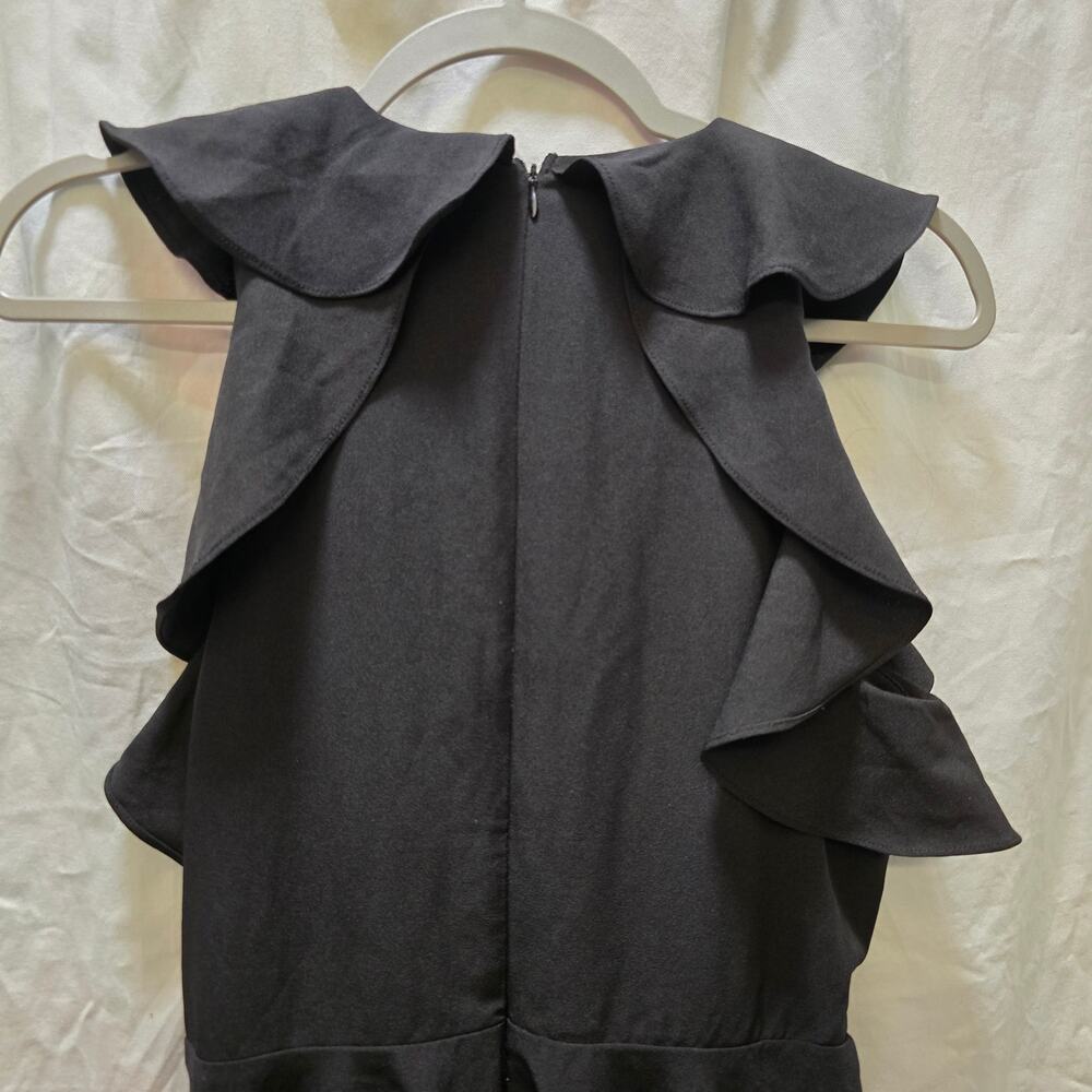 Altar'd State black sleeveless ruffle mini dress circle skirt back zip medium - Picture 9 of 11